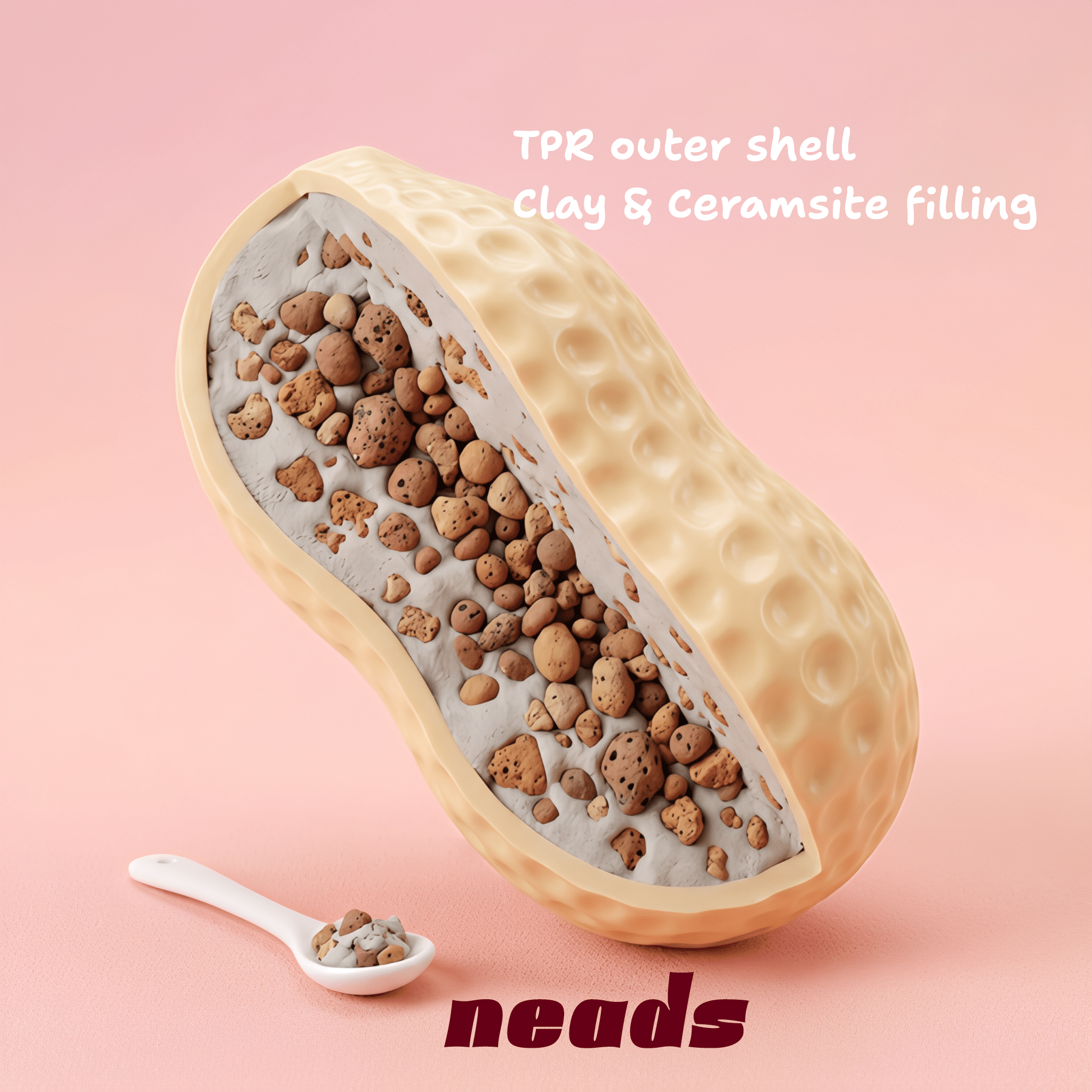 ASMR Peanut Crunch Squishy｜neads Handcrafted Sensory Toy - neads studio