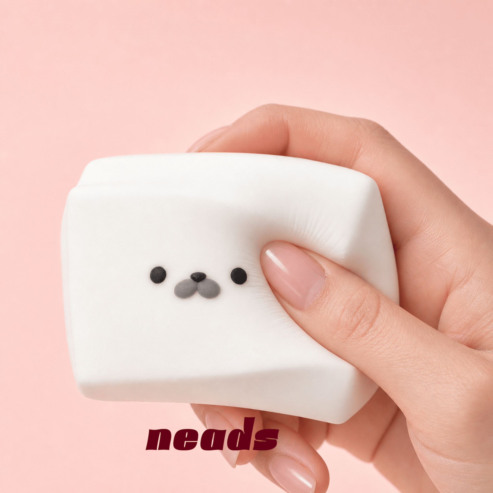 [B-Grade Sale] Adorable Seal Tofu Squishy | Ultra-Soft Sensory Fidget | Crunchy Block or Buttery Rice Texture Handcrafted Sensory Toy - neads studio