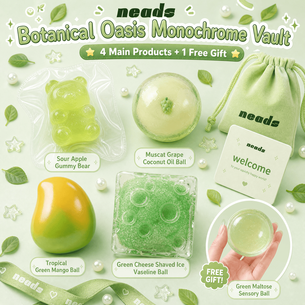 Botanical Oasis Monochrome Vault Aesthetic Green Sensory Bundle｜neads Handcrafted Sensory Toy - neads studio