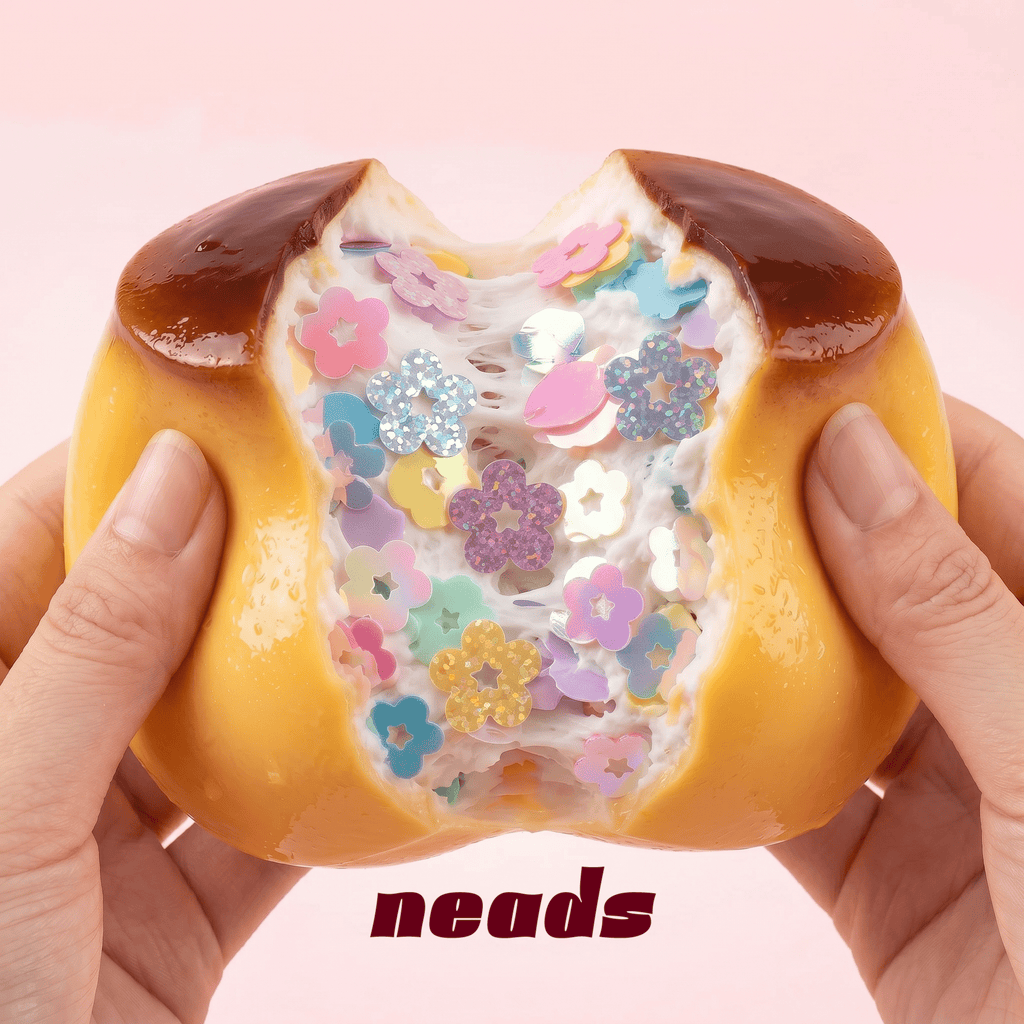 Caramel Pudding Crunch Sticky Sensory Squishy｜ neads Handcrafted Sensory Toy - neads studio
