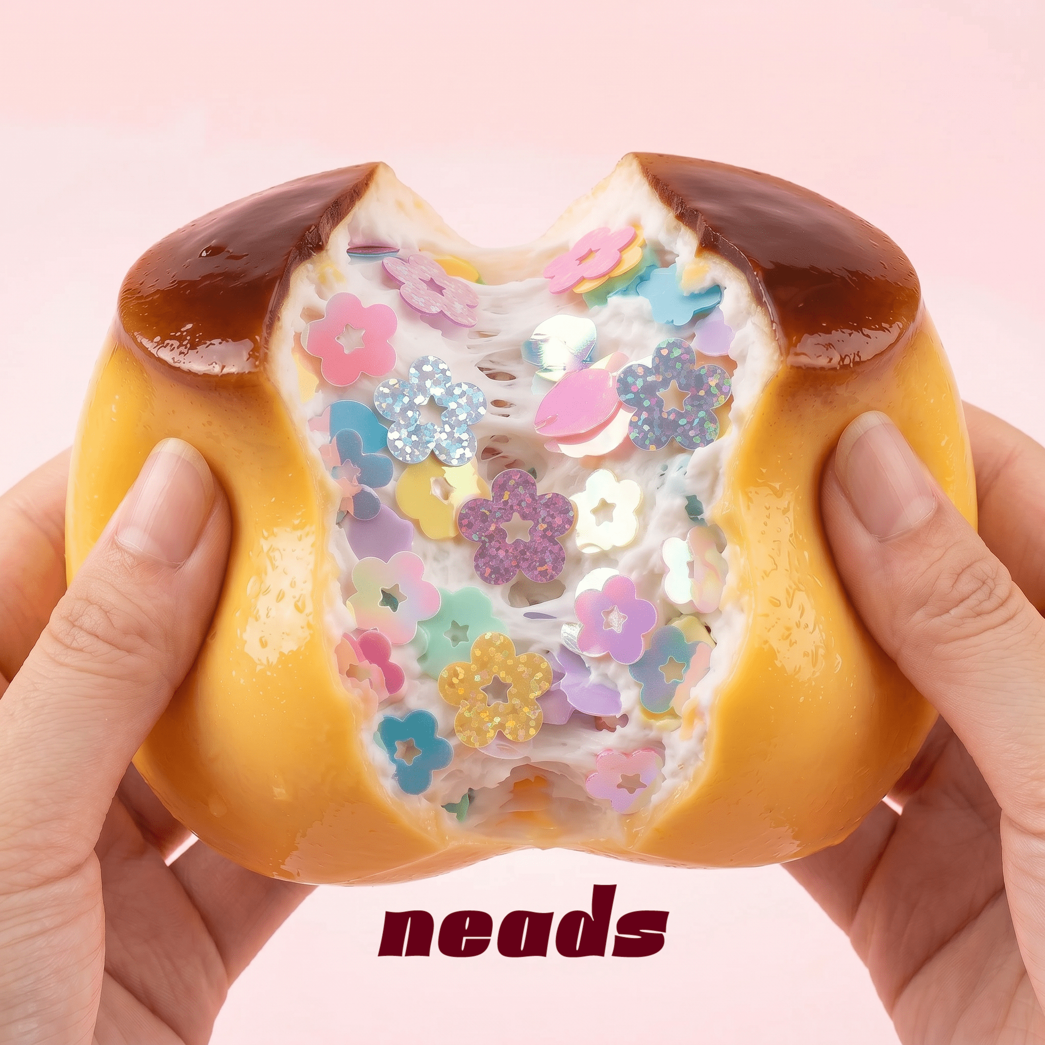 Caramel Pudding Crunch Sticky Sensory Squishy｜ neads Handcrafted Sensory Toy - neads studio