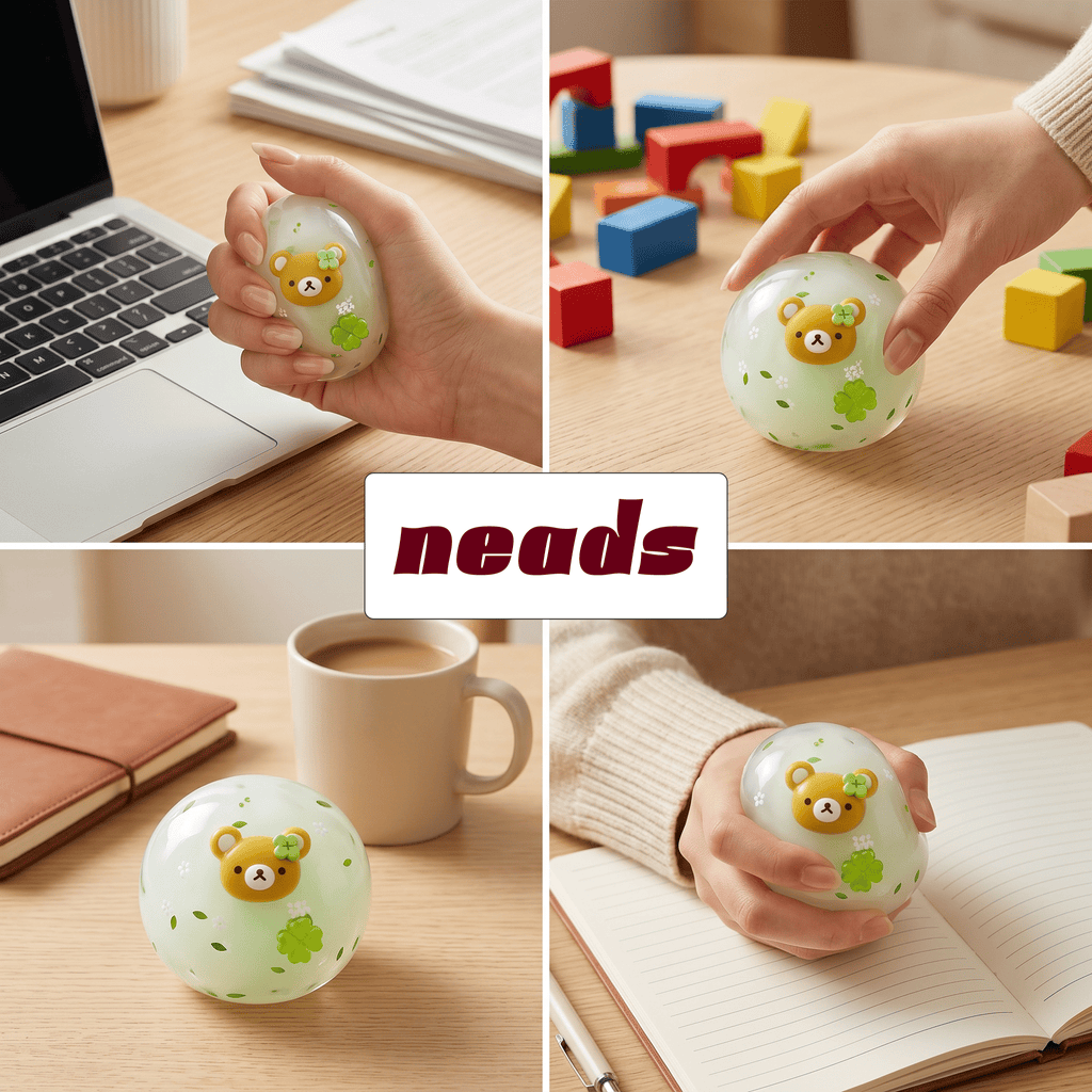Clover Bear Wax Crackle Kawaii Destructible Squishy｜neads Handcrafted Sensory Toy - neads studio