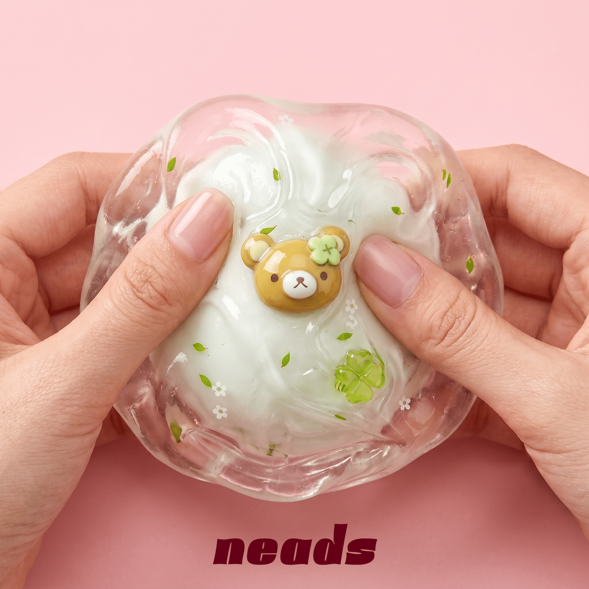 Clover Bear Wax Crackle Kawaii Destructible Squishy｜neads Handcrafted Sensory Toy - neads studio