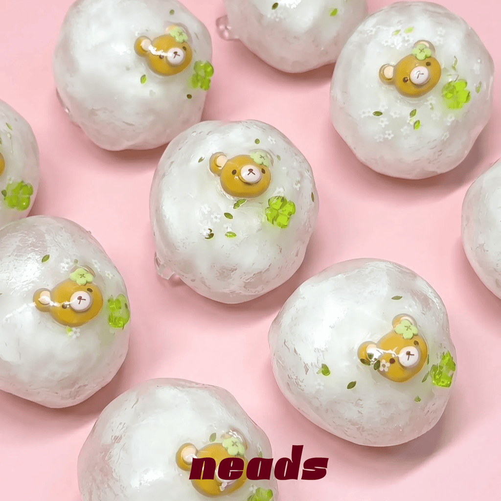 Clover Bear Wax Crackle Kawaii Destructible Squishy｜neads Handcrafted Sensory Toy - neads studio