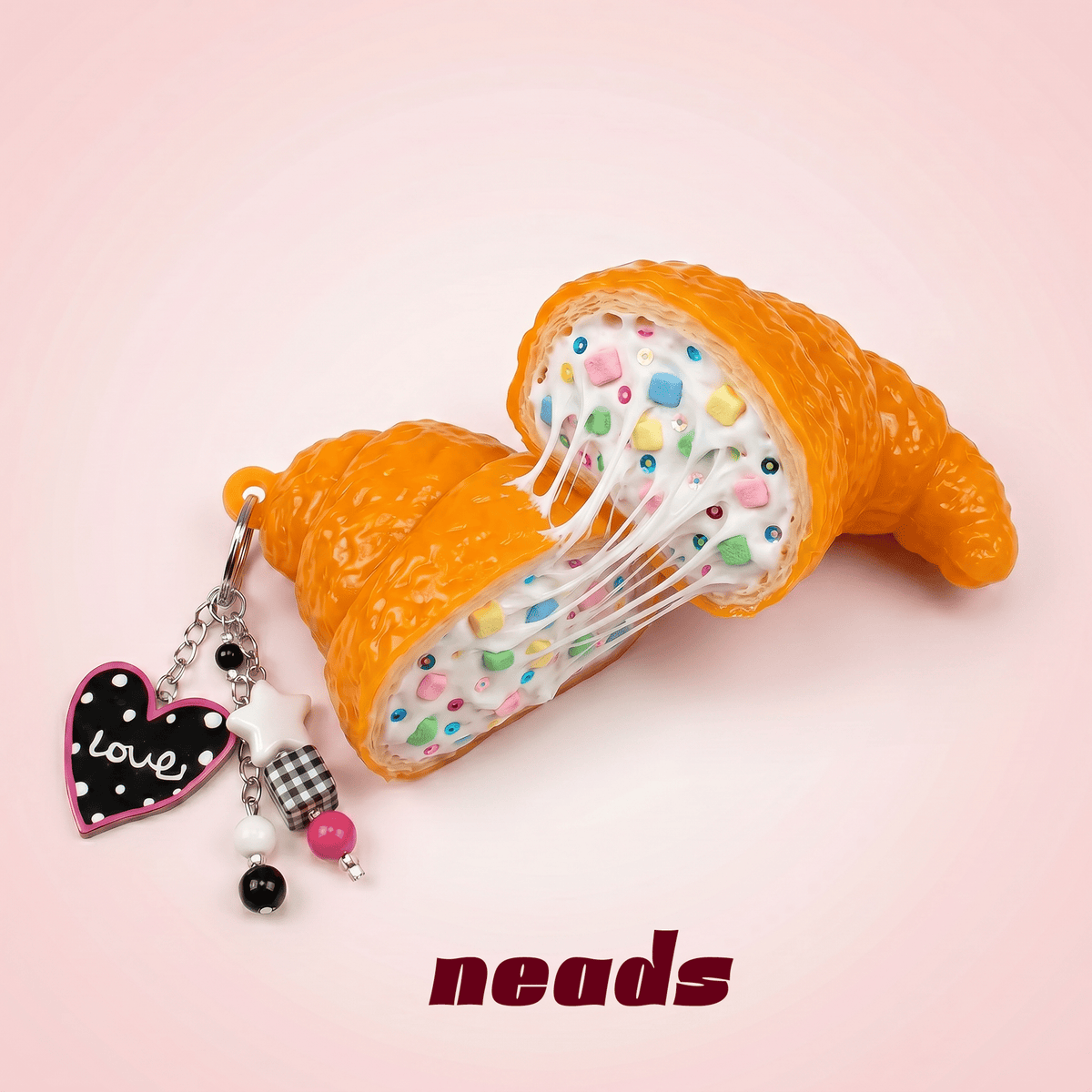Crispy Croissant Charm Squishy & Bag Accessory｜neads Handcrafted Sensory Toy - neads studio