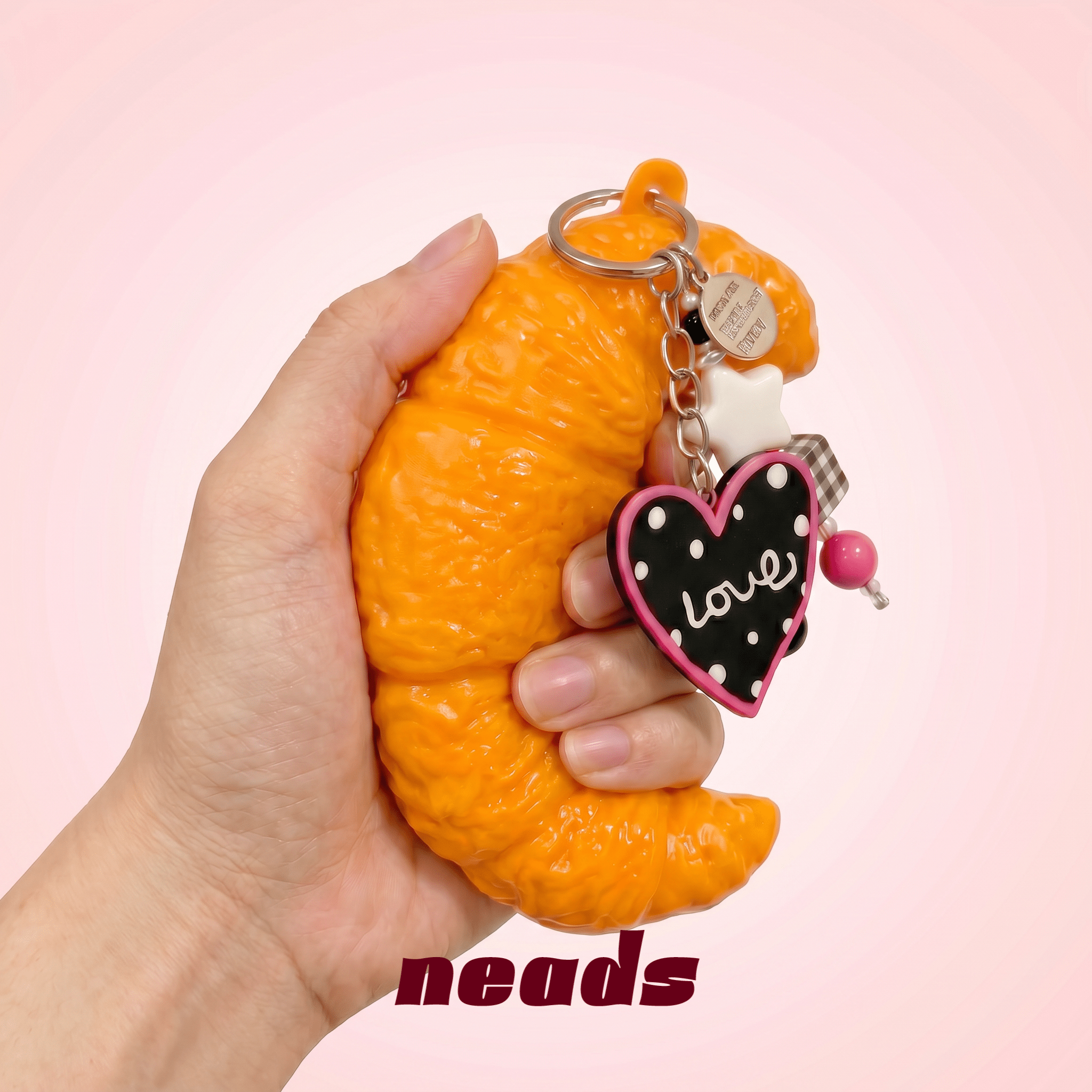 Crispy Croissant Charm Squishy & Bag Accessory｜neads Handcrafted Sensory Toy - neads studio