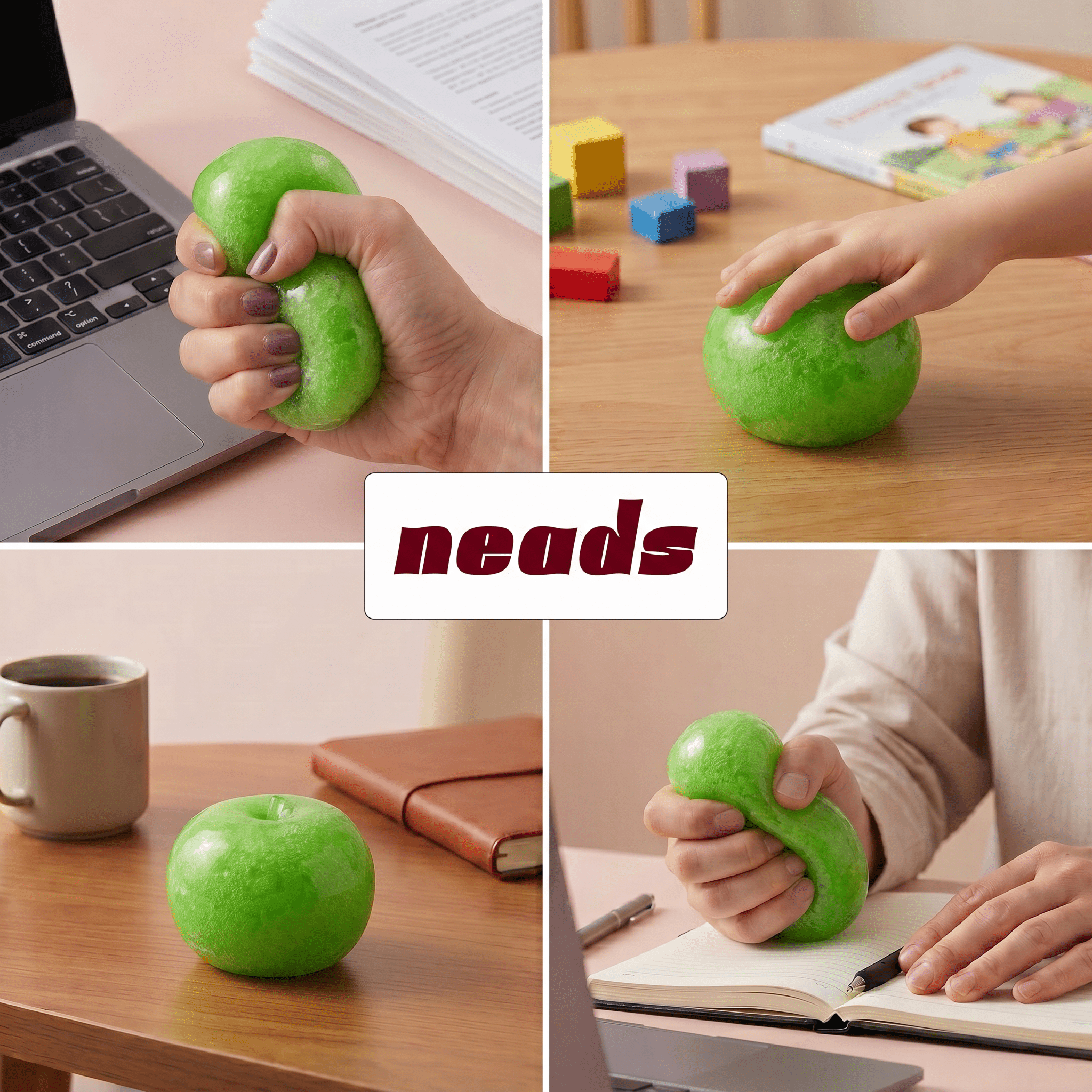 Crystal Green Apple Transparent Icee Squishy｜ neads Handcrafted Sensory Toy - neads studio