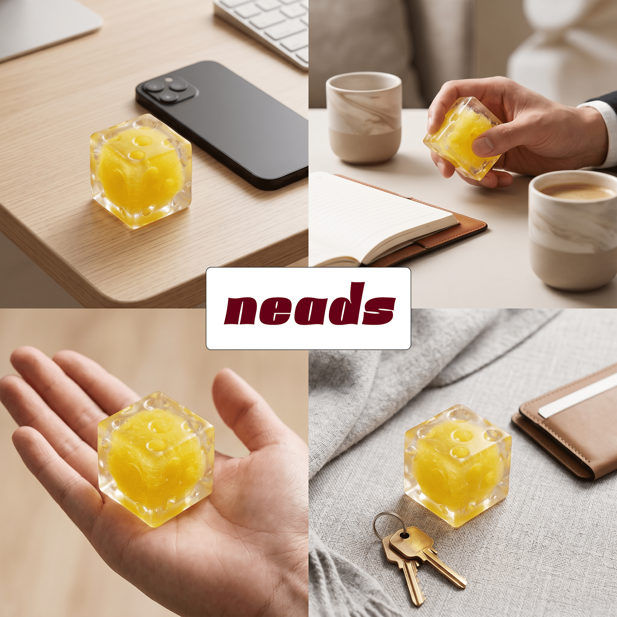 Crystal Icee Cheese Mini Moldable Sensory Squishy ｜neads Handcrafted Sensory Toy - neads studio