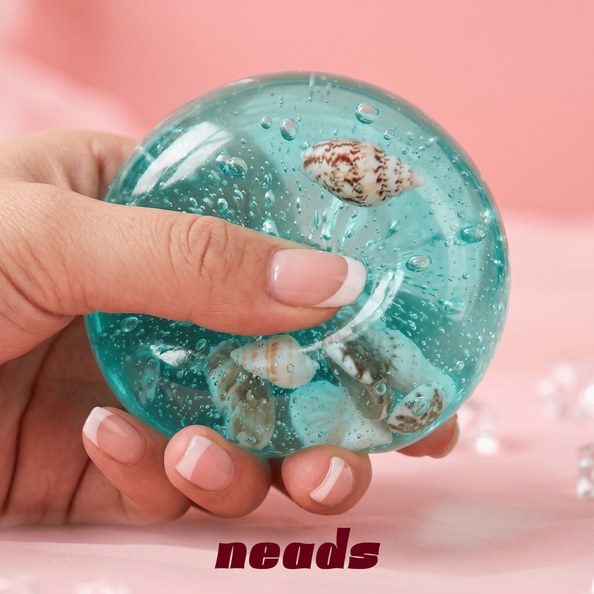 Deep Ocean Maltose Ball Real Seashell Sensory Toy | neads Handcrafted Sensory Toy - neads studio