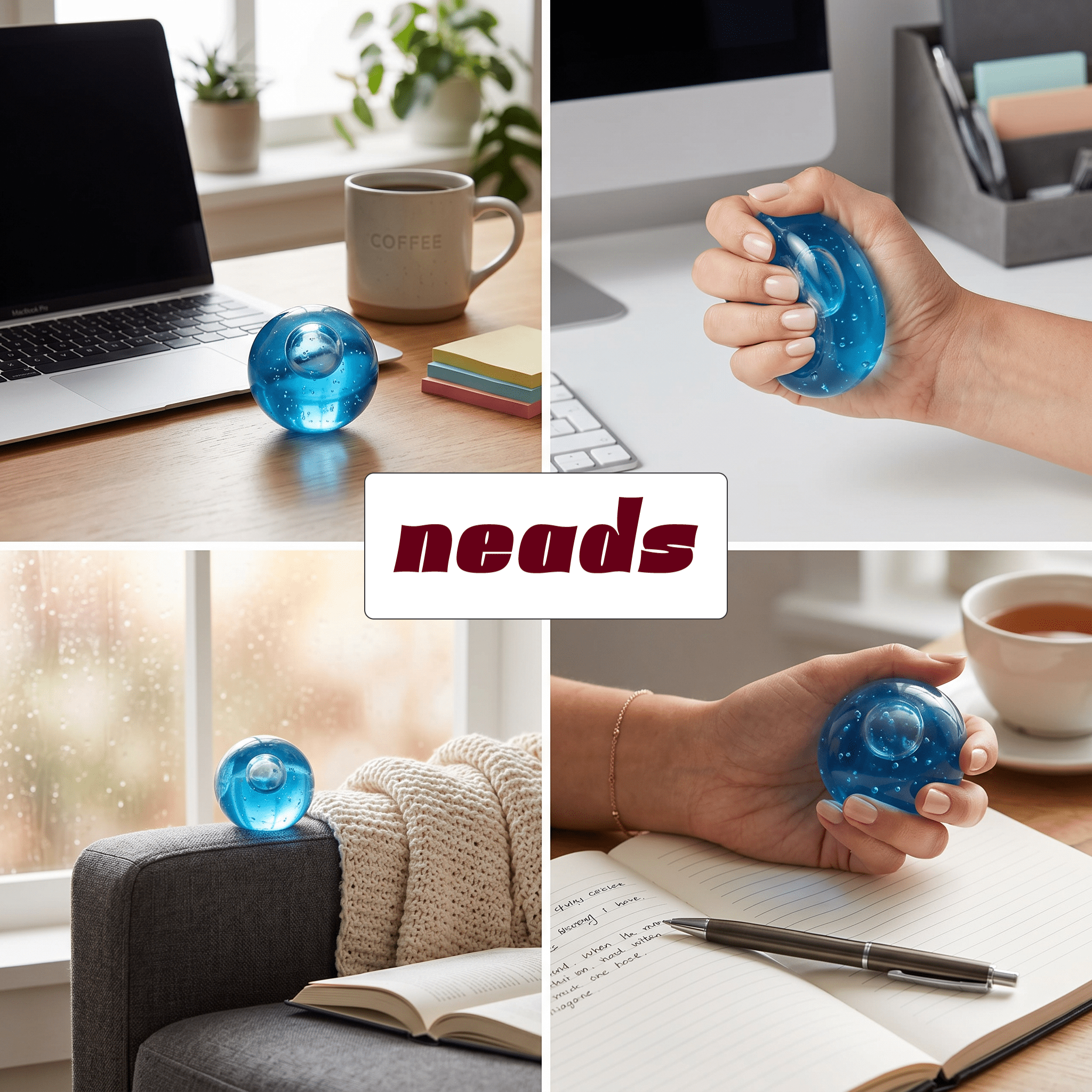 Dreamy Blueberry Coconut Firm Clear Squishy｜neads Handcrafted Sensory Toy - neads studio