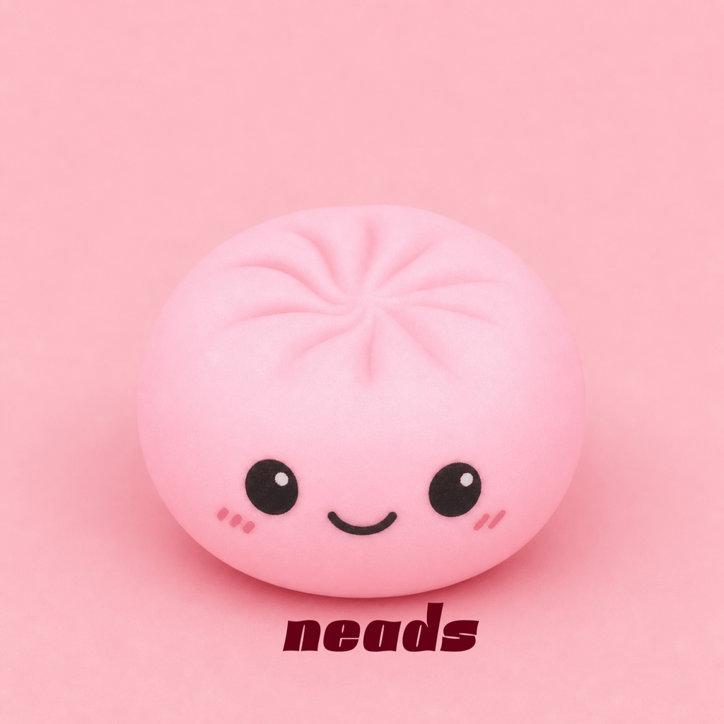 Expressive Dual-Color Bun Squishy - 2 Unique Textures | neads Handcrafted Sensory Toy - neads studio