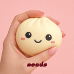 Expressive Dual-Color Bun Squishy - 2 Unique Textures | neads Handcrafted Sensory Toy - neads studio