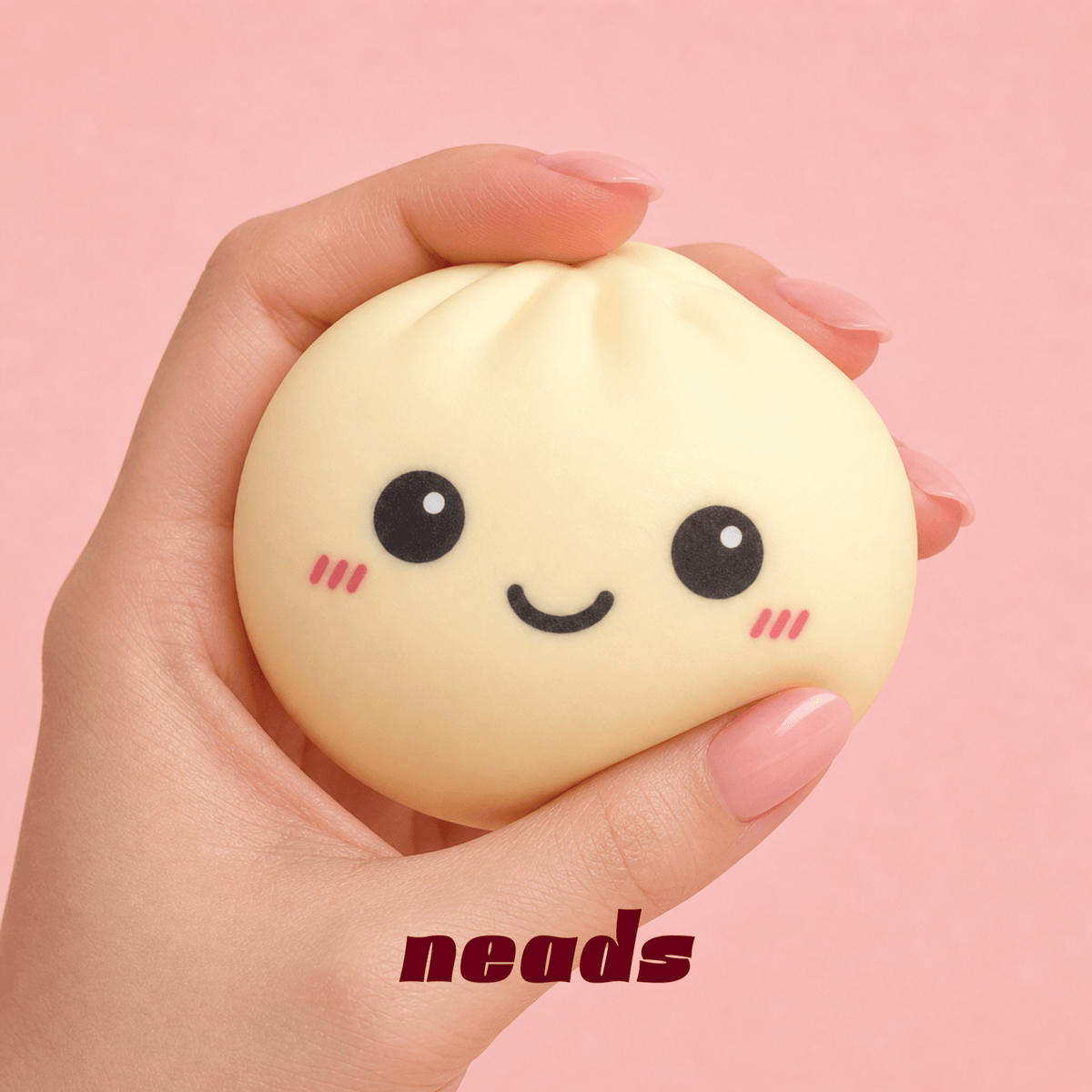 Expressive Dual-Color Bun Squishy - 2 Unique Textures | neads Handcrafted Sensory Toy - neads studio