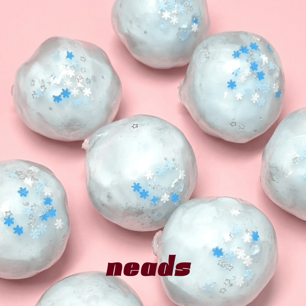 Frosted Snowflake Wax Crackle Winter Destructible Squishy｜neads Handcrafted Sensory Toy - neads studio