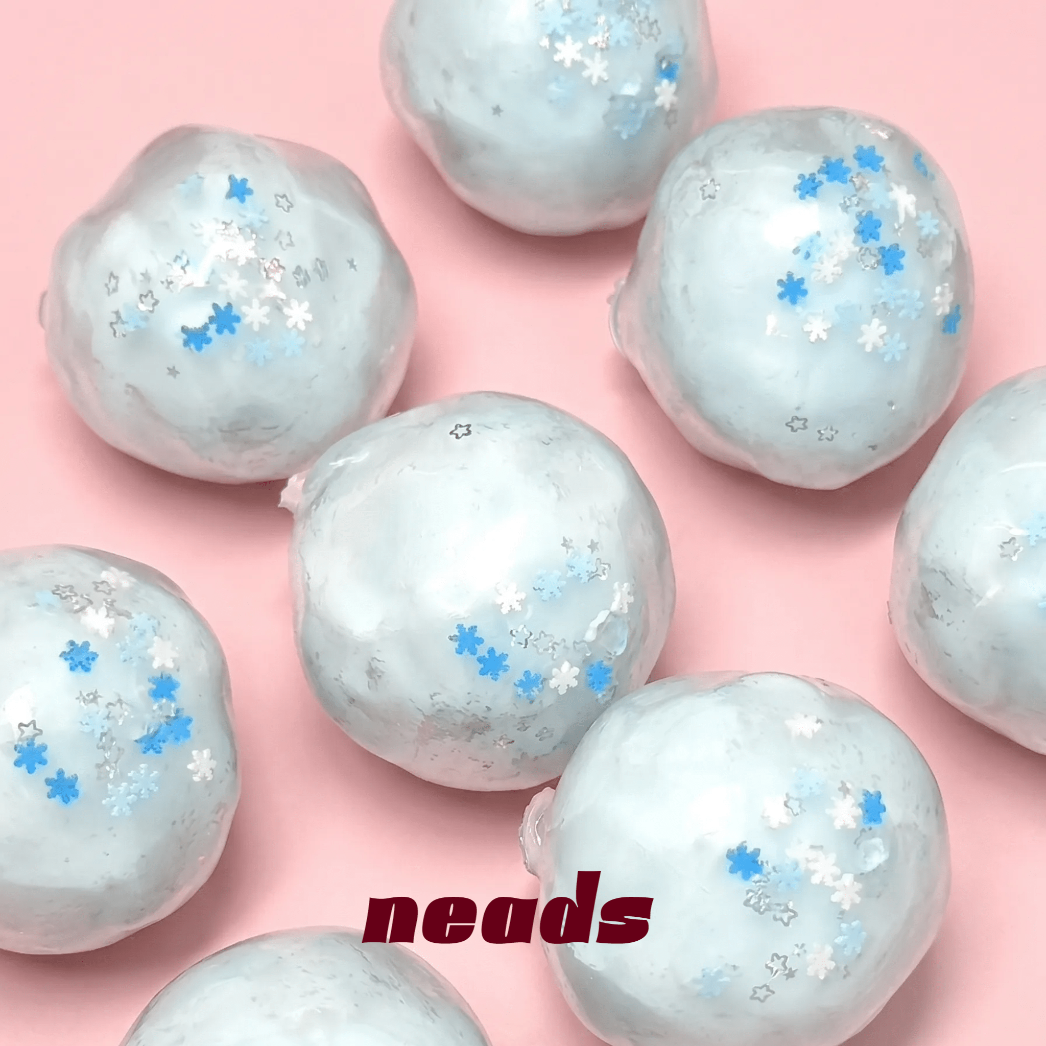 Frosted Snowflake Wax Crackle Winter Destructible Squishy｜neads Handcrafted Sensory Toy - neads studio