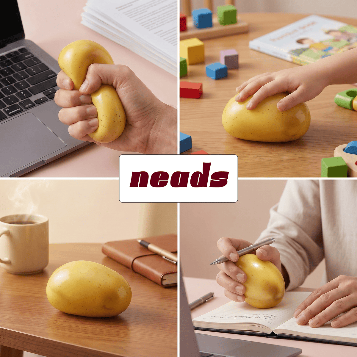 Golden Potato Crunch Ultra-Soft Handmade Squishy ｜ neads Handcrafted Sensory Toy - neads studio