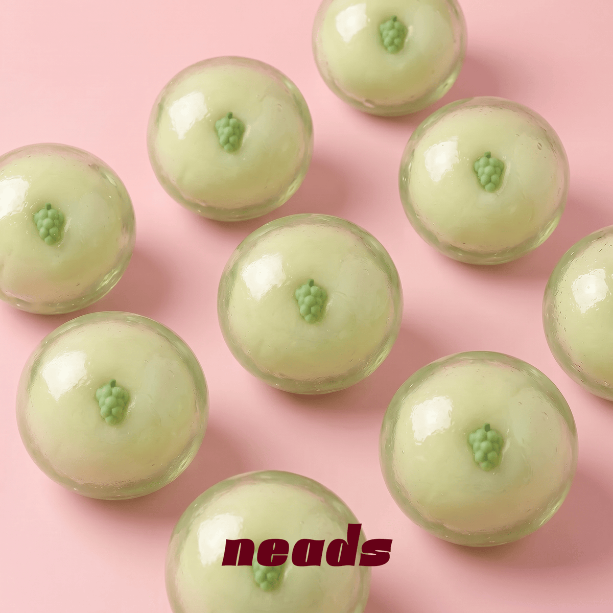 Green Grape Coconut Firm Dual-Tone Squishy by neads Handcrafted Sensory Toy - neads studio