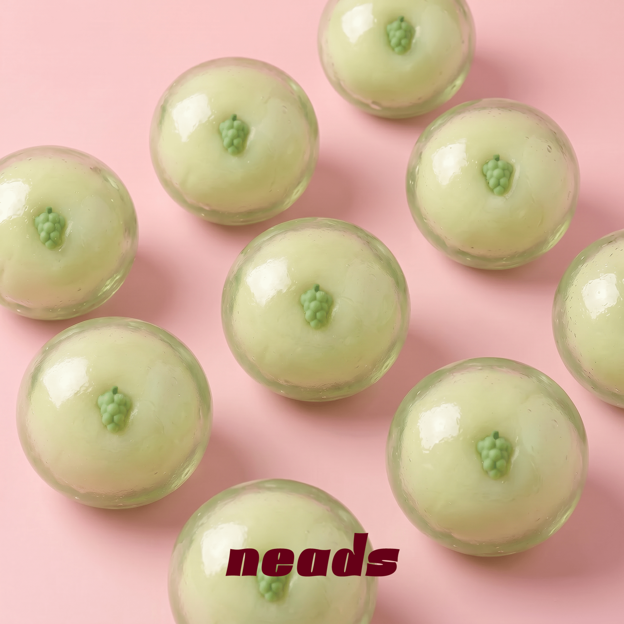 Green Grape Coconut Firm Dual-Tone Squishy by neads Handcrafted Sensory Toy - neads studio
