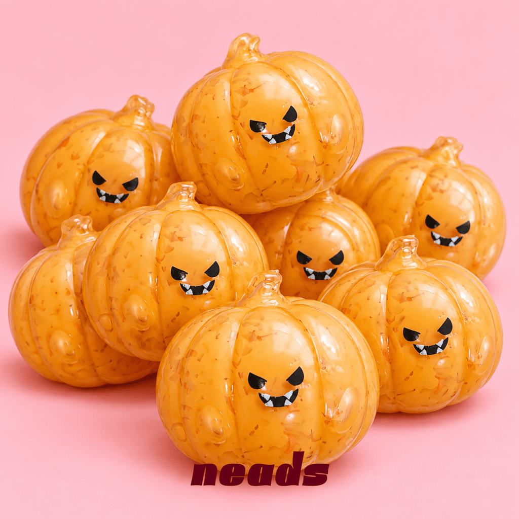Halloween Devil Pumpkin Crunch Squishy – Limited Edition Handcrafted Sensory Toy - neads studio