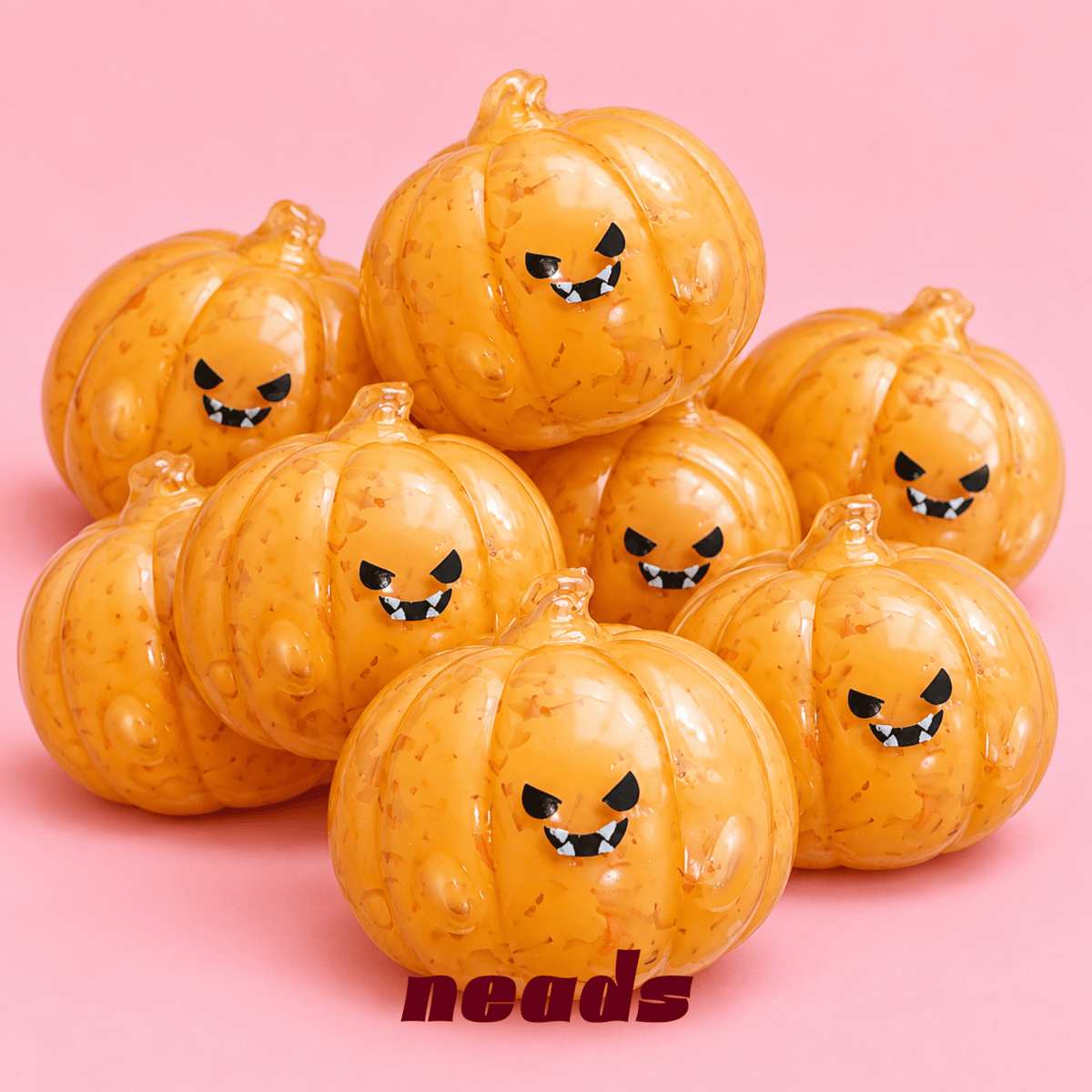 Halloween Devil Pumpkin Crunch Squishy – Limited Edition Handcrafted Sensory Toy - neads studio