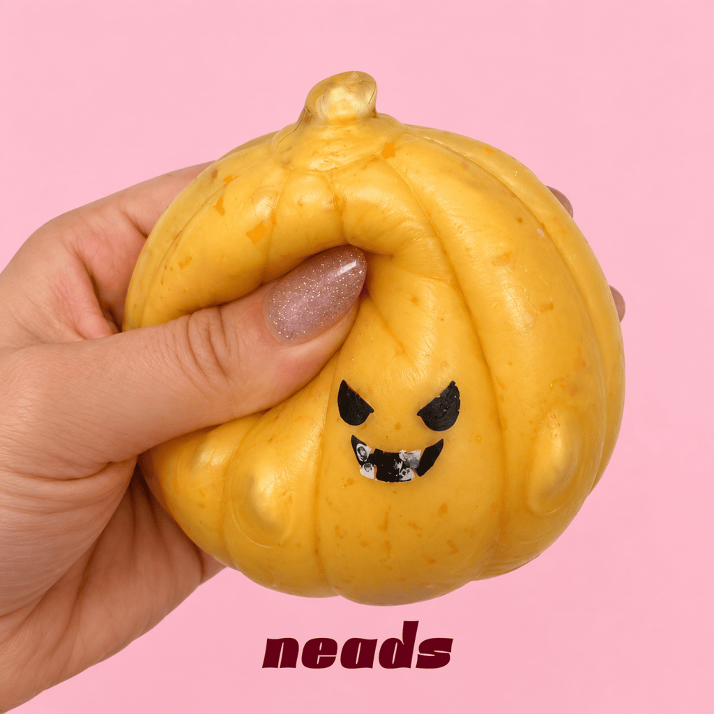 Halloween Devil Pumpkin Crunch Squishy – Limited Edition Handcrafted Sensory Toy - neads studio