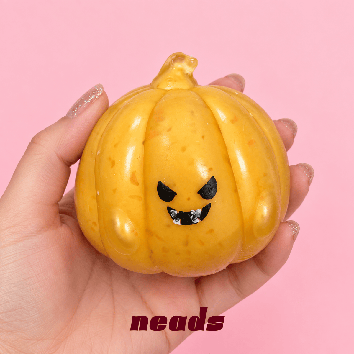 Halloween Devil Pumpkin Crunch Squishy – Limited Edition Handcrafted Sensory Toy - neads studio