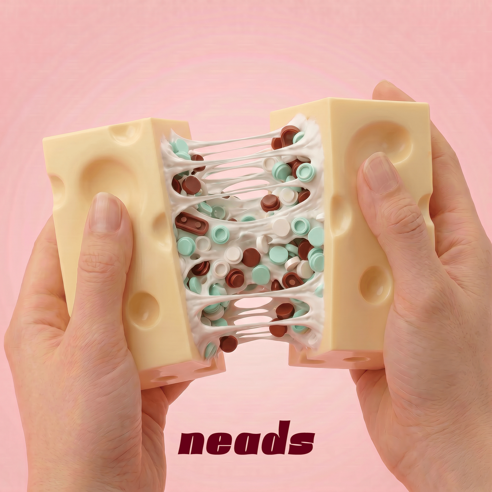 Jumbo Cheese Block Handmade Ball | neads Handcrafted Sensory Toy - neads studio