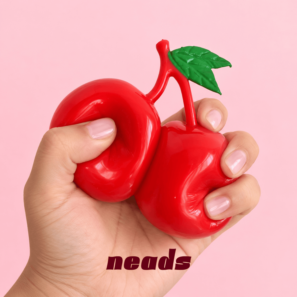Large Double Cherry Vaseline Squishy – Non-Rising Toy Handcrafted Sensory Toy - neads studio