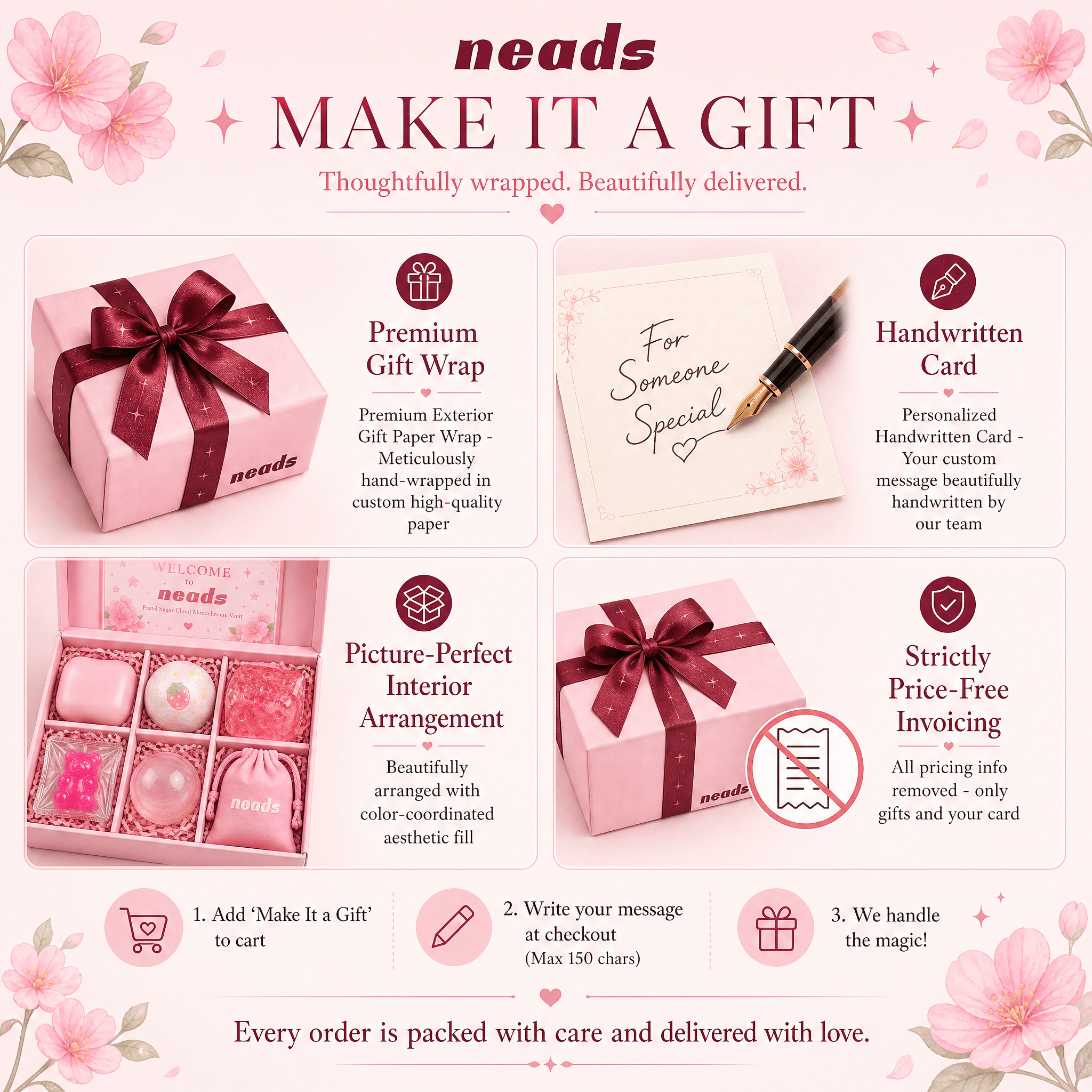 Make It a Gift | Premium Gift Wrapping & Handwritten Card Service Handcrafted Sensory Toy - neads studio