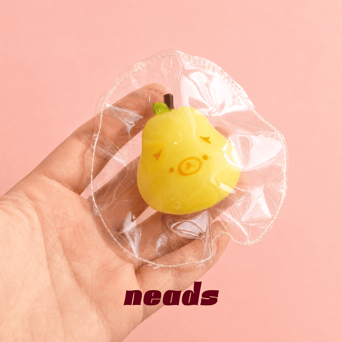 Mini Pear Bear Slow-Rising Pocket Fidget Squishy｜neads Handcrafted Sensory Toy - neads studio