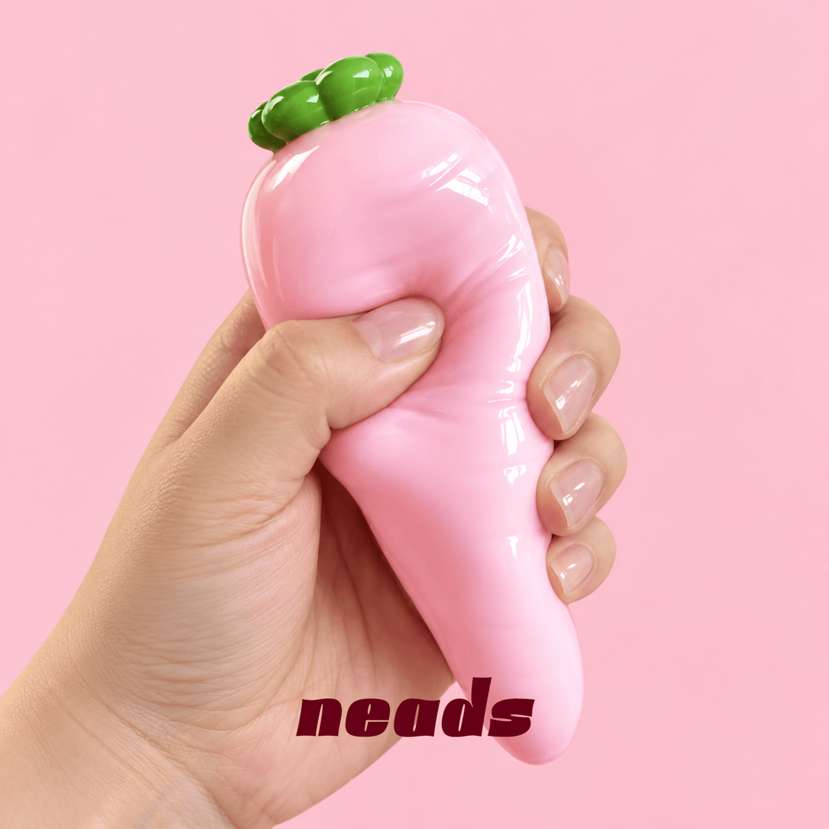 Mini Pink Radish Vaseline Squishy – Silent Sensory Toy Handcrafted Sensory Toy - neads studio