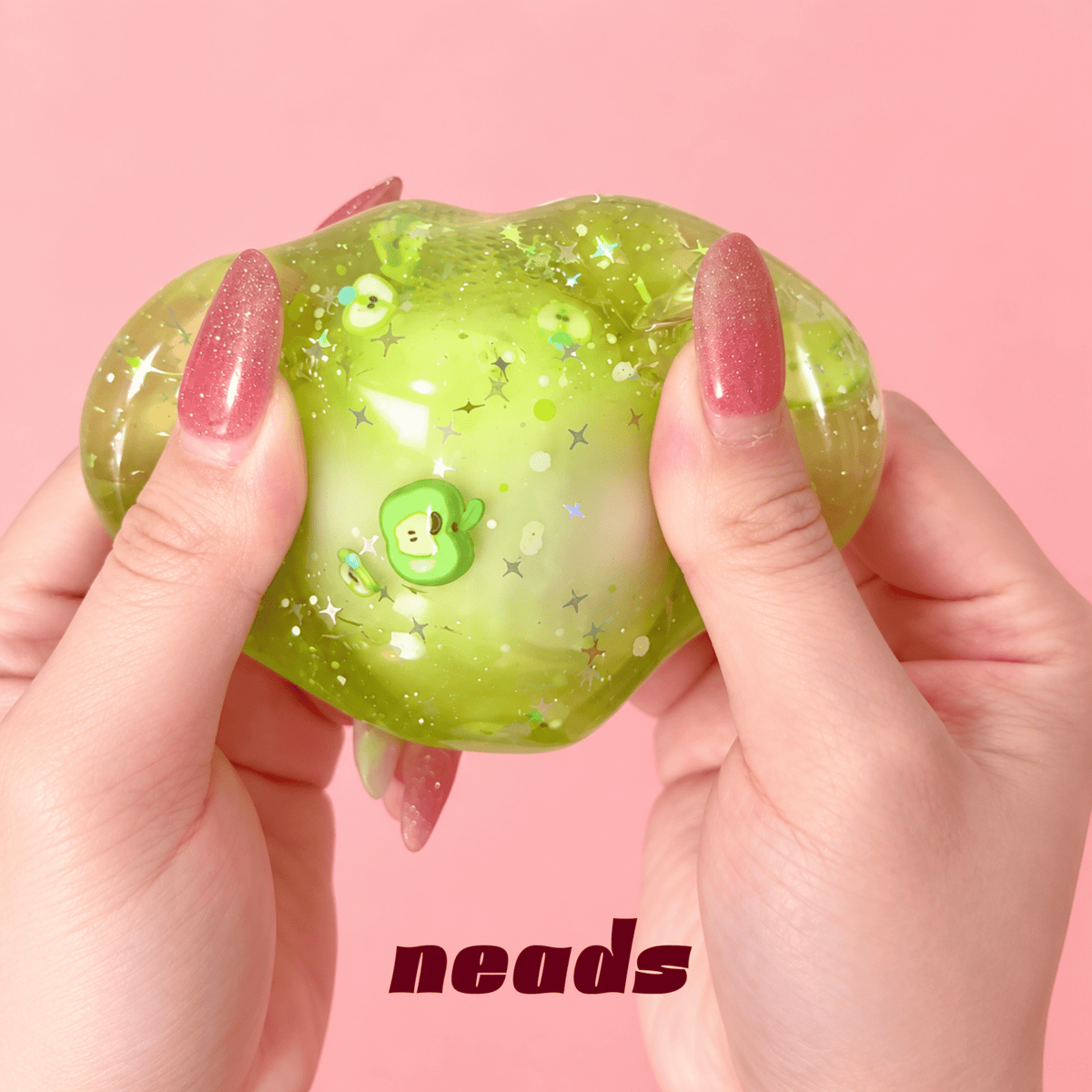 neads Apple Wax-Shell Perlite Crunch Squishy | Triple-Texture ASMR Sensory Toy Handcrafted Sensory Toy - neads studio