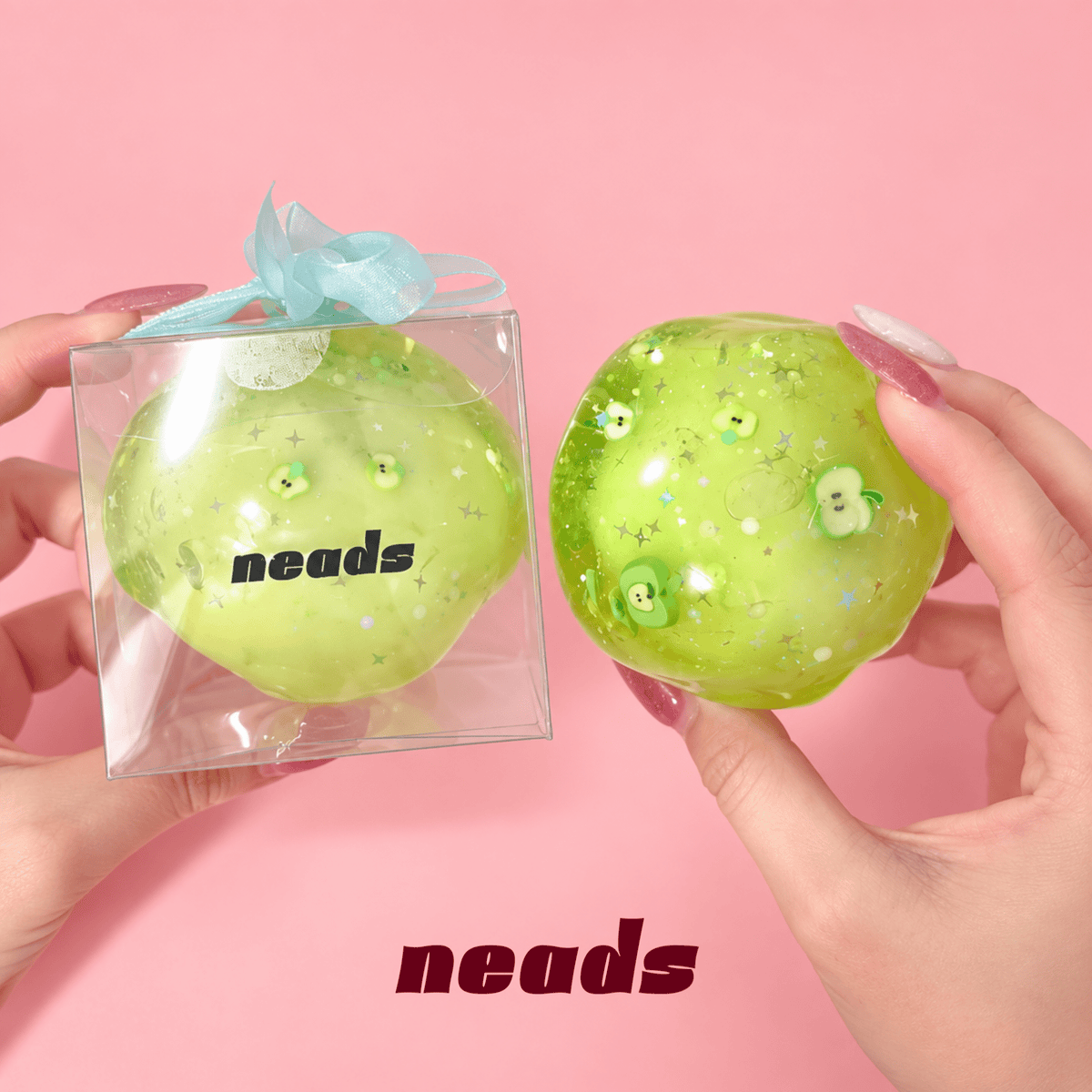 neads Apple Wax-Shell Perlite Crunch Squishy | Triple-Texture ASMR Sensory Toy Handcrafted Sensory Toy - neads studio