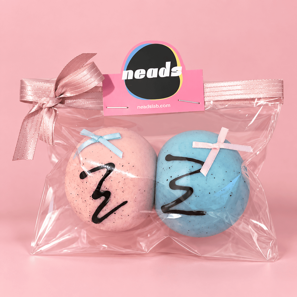 neads Ice Cream Scoop Duo Soft-Crunch ASMR Squishy | Pink & Blue 2-Piece Set Handcrafted Sensory Toy - neads studio