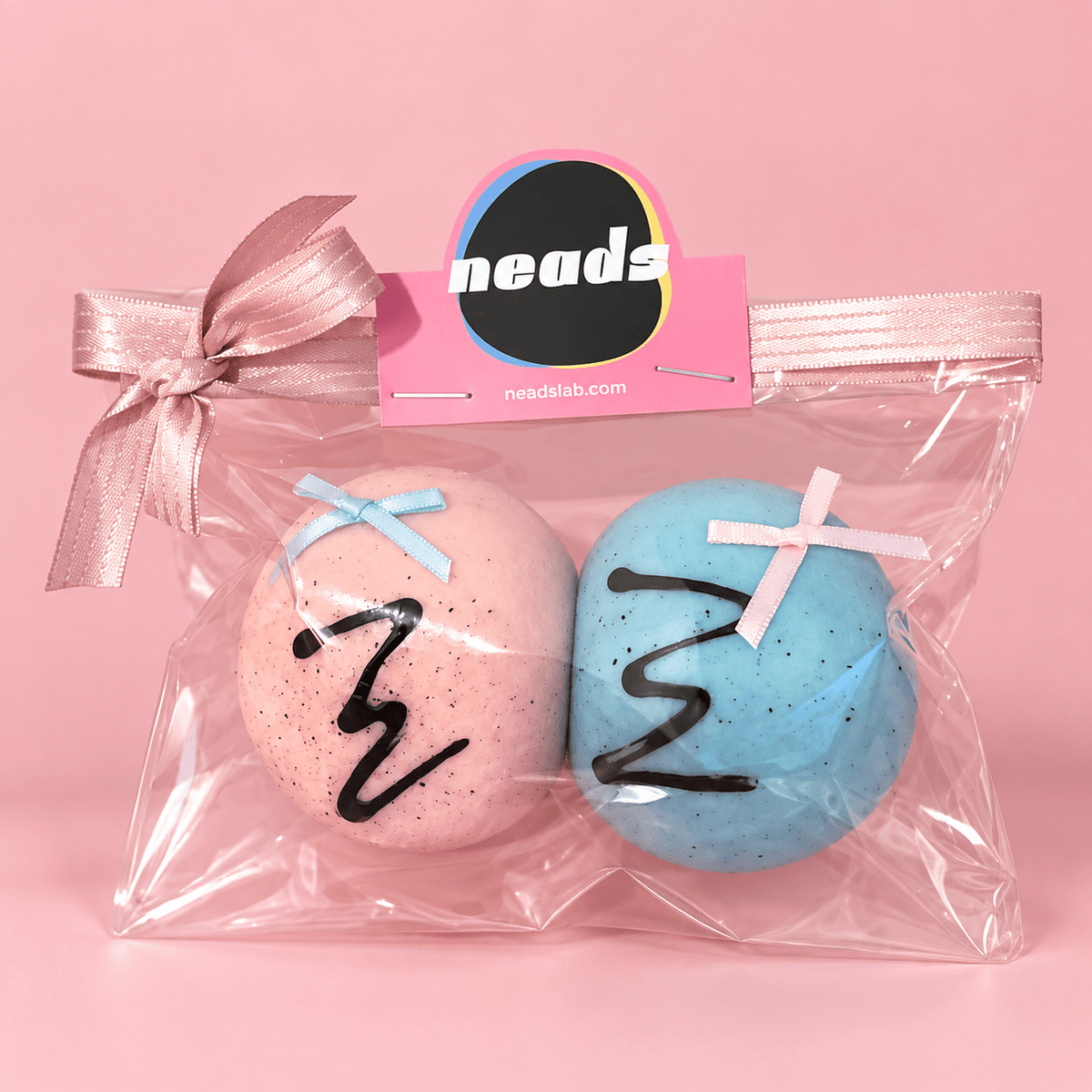 neads Ice Cream Scoop Duo Soft-Crunch ASMR Squishy | Pink & Blue 2-Piece Set Handcrafted Sensory Toy - neads studio