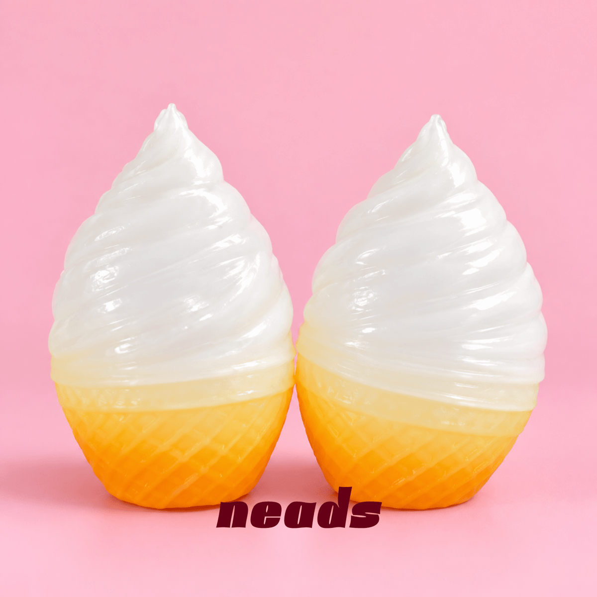 neads Mini Ice Cream Cone Crunch Squishy | Lightweight Clay & Sequin ASMR Toy Handcrafted Sensory Toy - neads studio