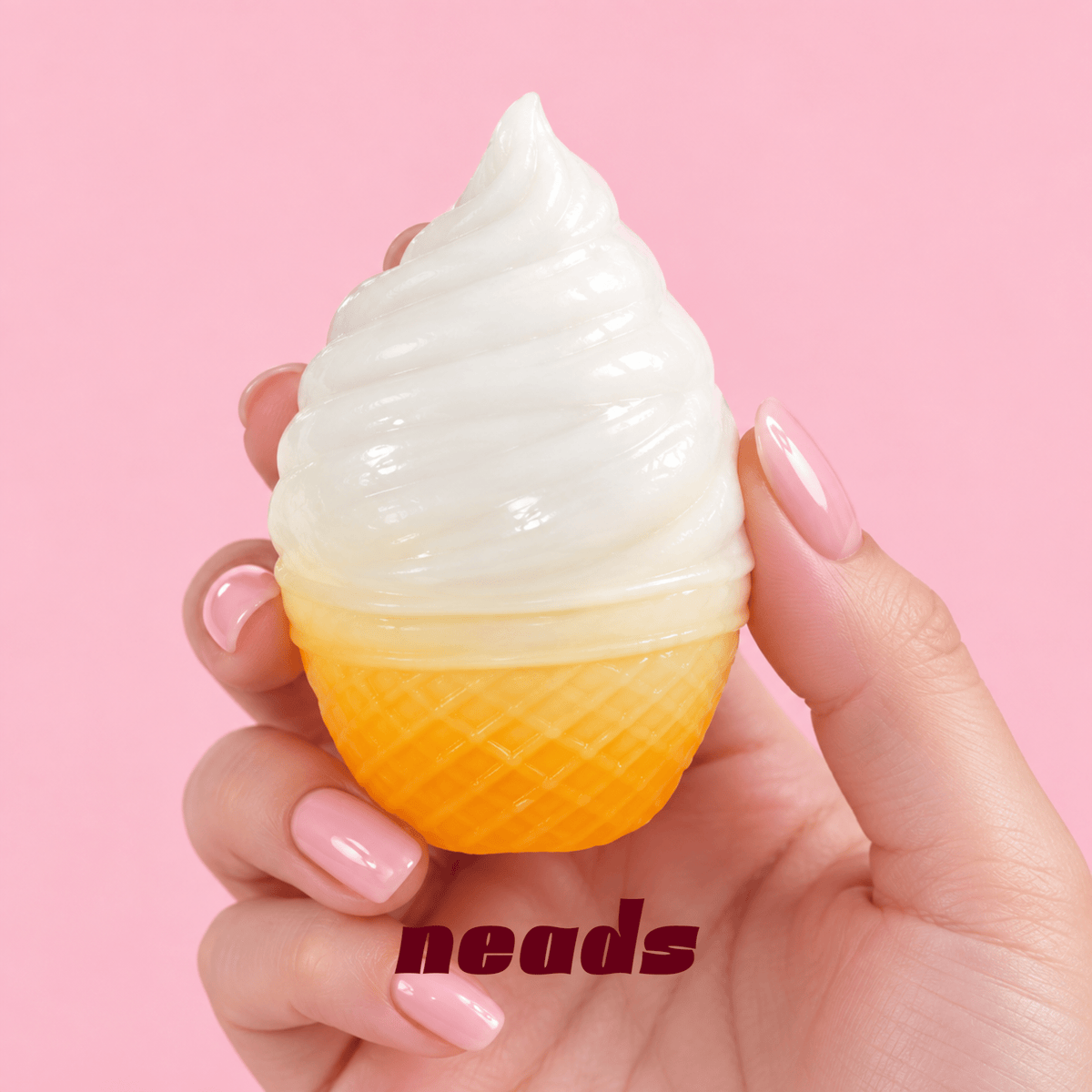 neads Mini Ice Cream Cone Crunch Squishy | Lightweight Clay & Sequin ASMR Toy Handcrafted Sensory Toy - neads studio