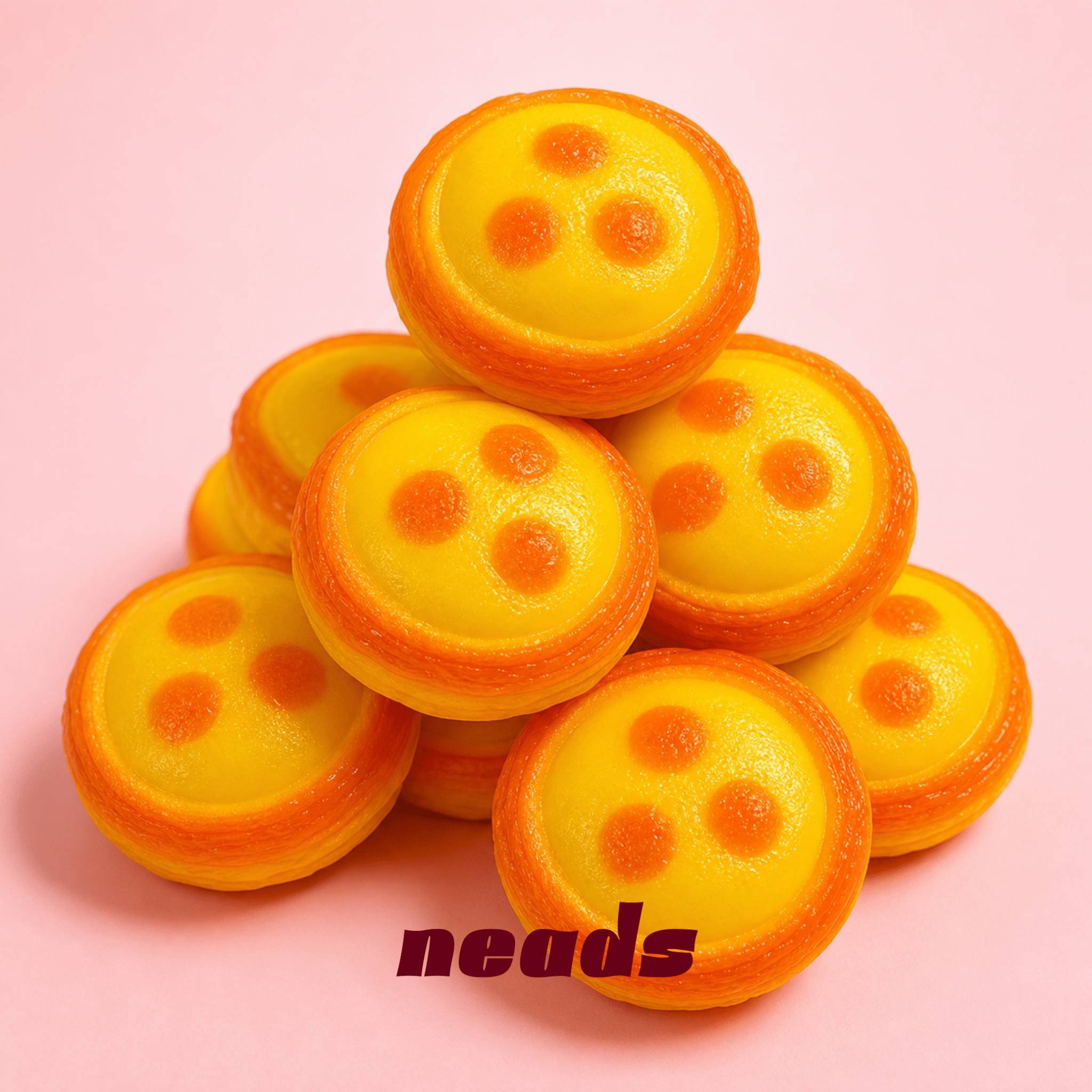 neads Realistic Mini Egg Tart Crunchy Squishy Handcrafted Sensory Toy - neads studio