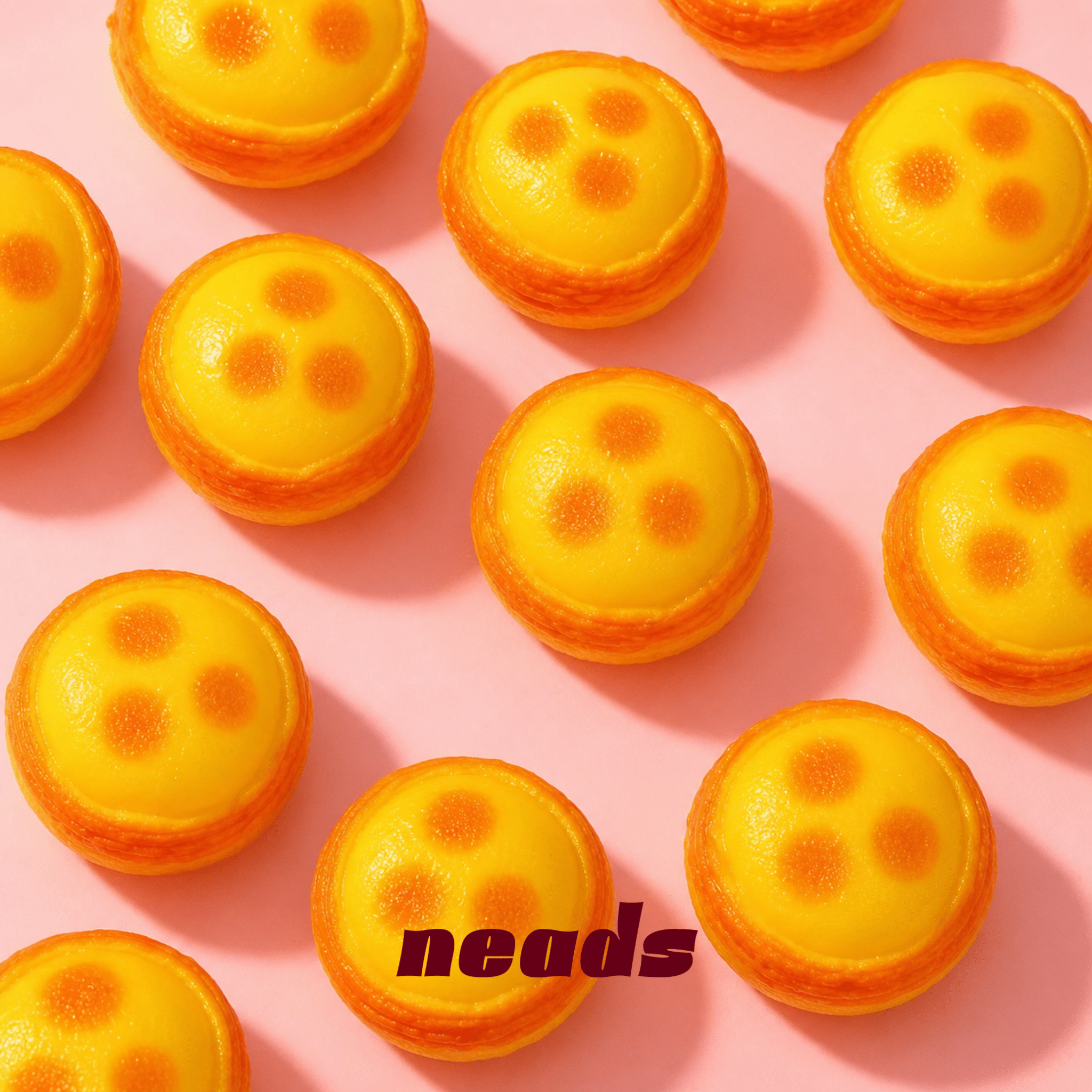 neads Realistic Mini Egg Tart Crunchy Squishy Handcrafted Sensory Toy - neads studio