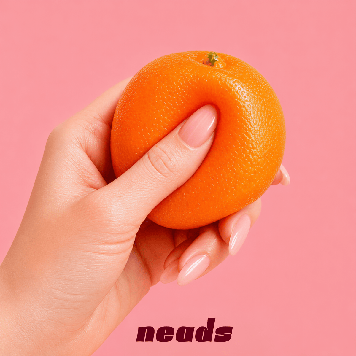 neads Textured Orange Squishy | Crunchy Clay & Block ASMR Handcrafted Sensory Toy - neads studio