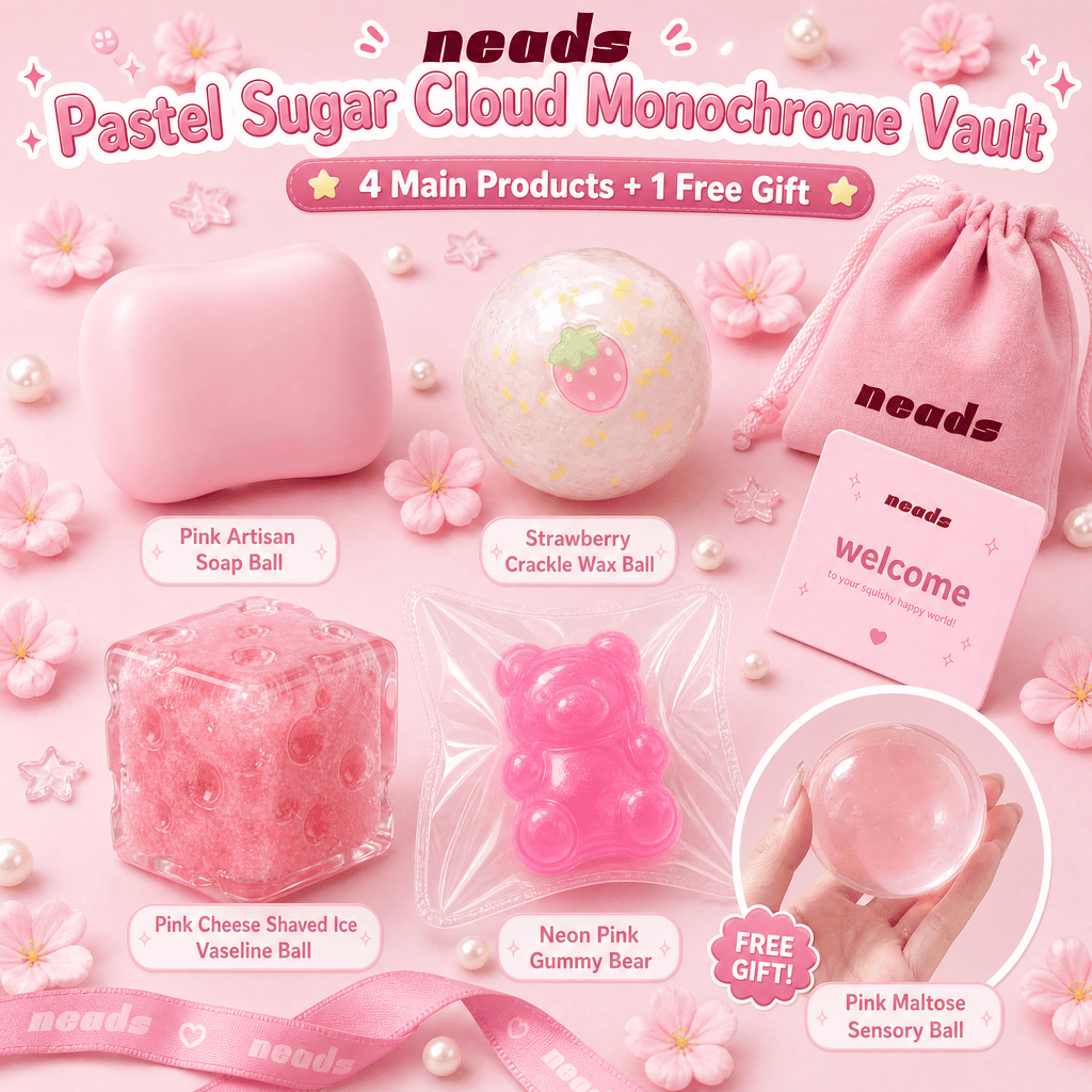 Pastel Sugar Cloud Monochrome Vault Aesthetic Pink Sensory Bundle｜neads Handcrafted Sensory Toy - neads studio