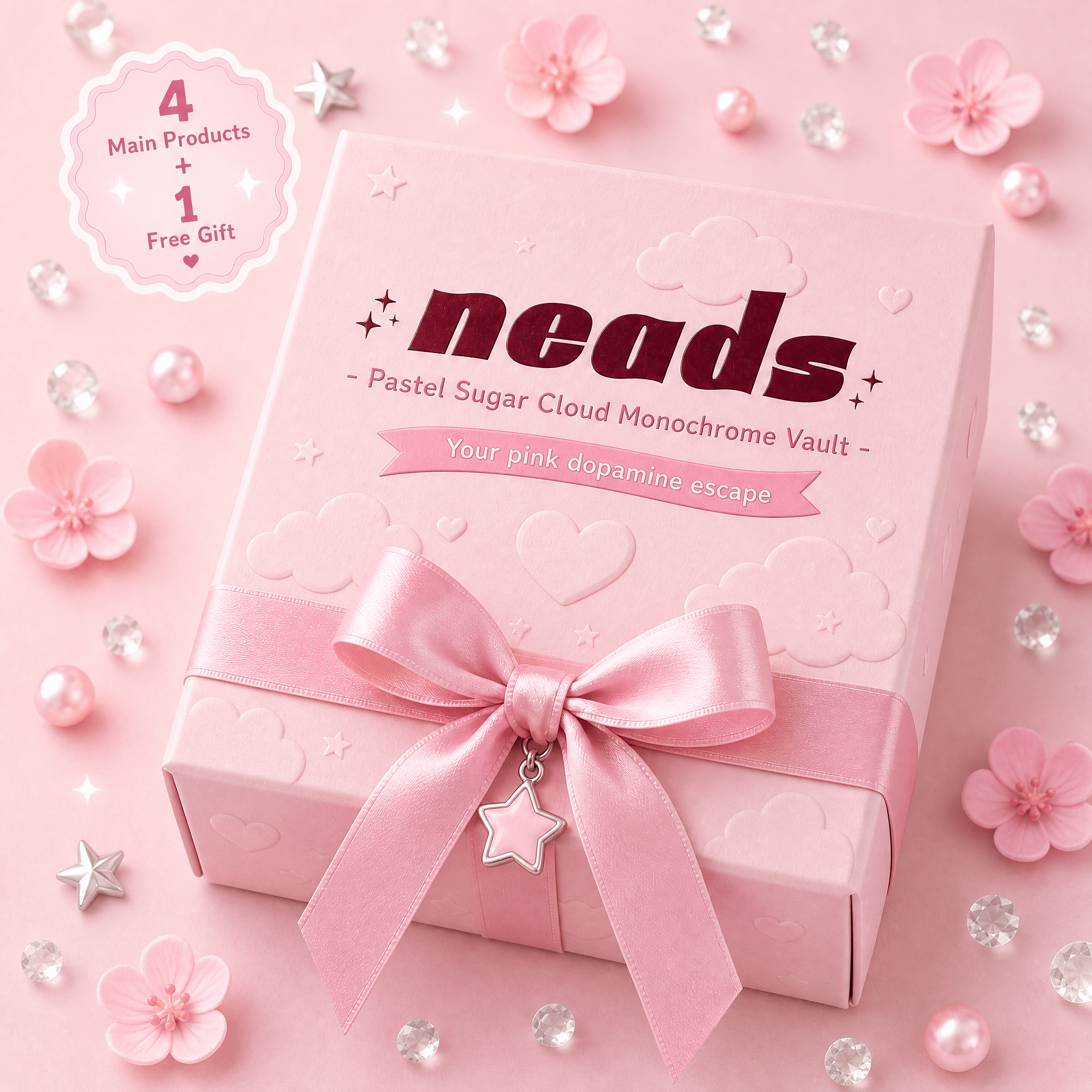 Pastel Sugar Cloud Monochrome Vault Aesthetic Pink Sensory Bundle｜neads Handcrafted Sensory Toy - neads studio