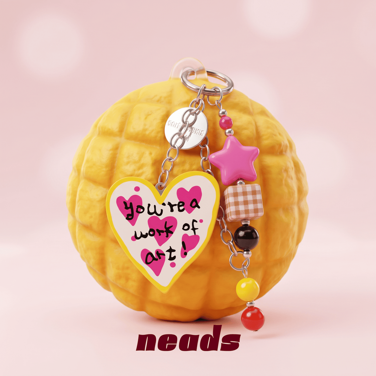 Pineapple Bun Crunch Sensory Squishy & Bag Charm｜ neads Handcrafted Sensory Toy - neads studio