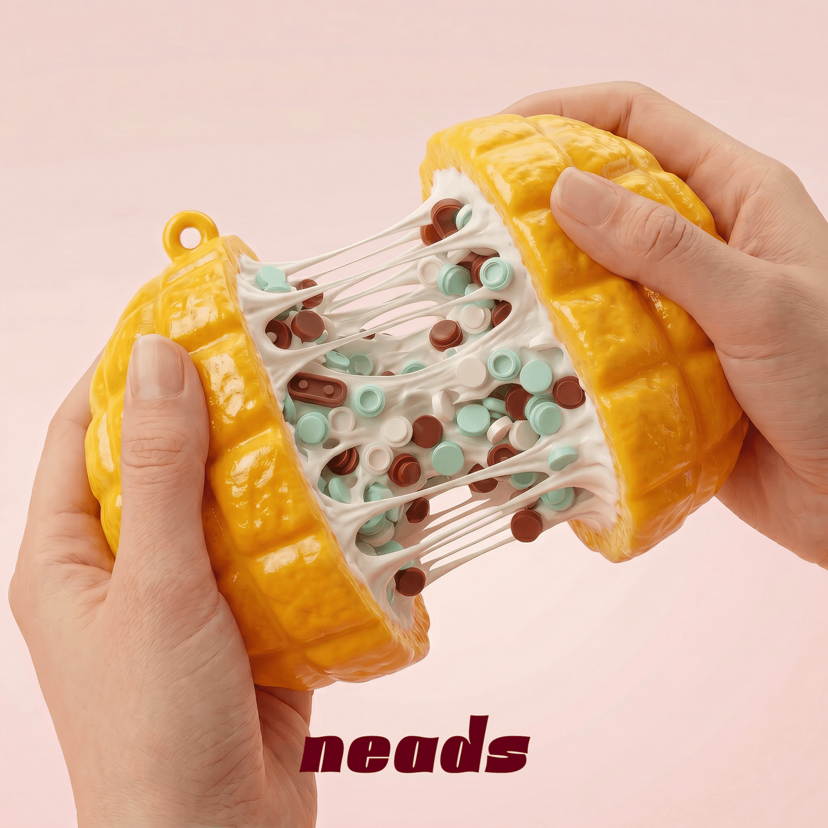 Pineapple Bun Crunch Sensory Squishy & Bag Charm｜ neads Handcrafted Sensory Toy - neads studio
