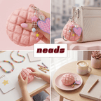 Pineapple Bun Crunch Sensory Squishy & Bag Charm｜ neads Handcrafted Sensory Toy - neads studio