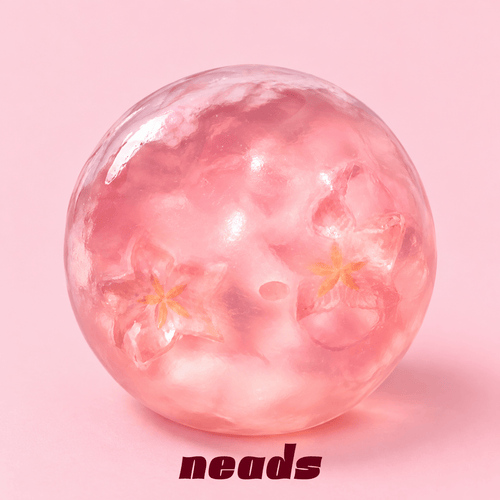 Pink Starfruit Daifuku Squishy – Dual-Texture Sensory Toy Handcrafted Sensory Toy - neads studio