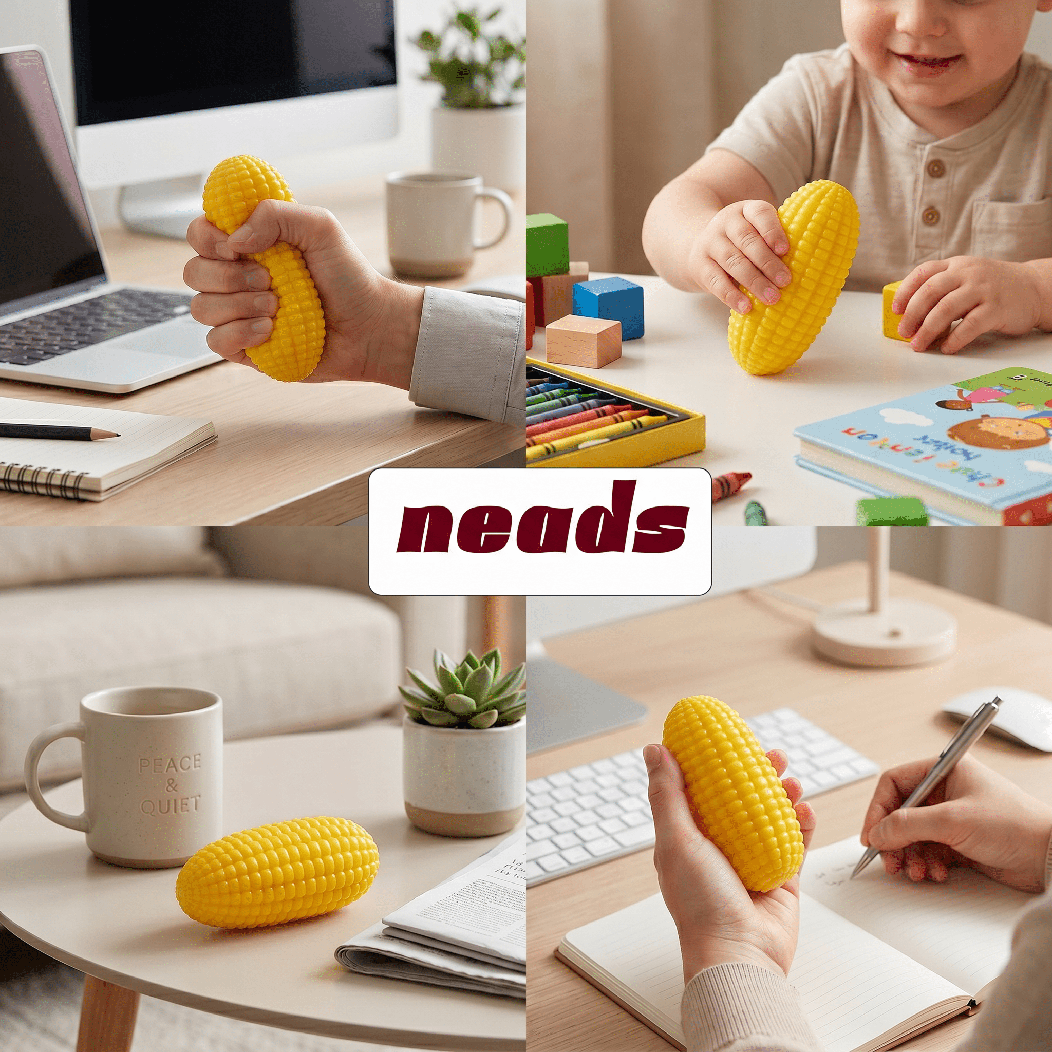 Sweet Corn Crunch Textured Sensory Squishy｜ neads Handcrafted Sensory Toy - neads studio