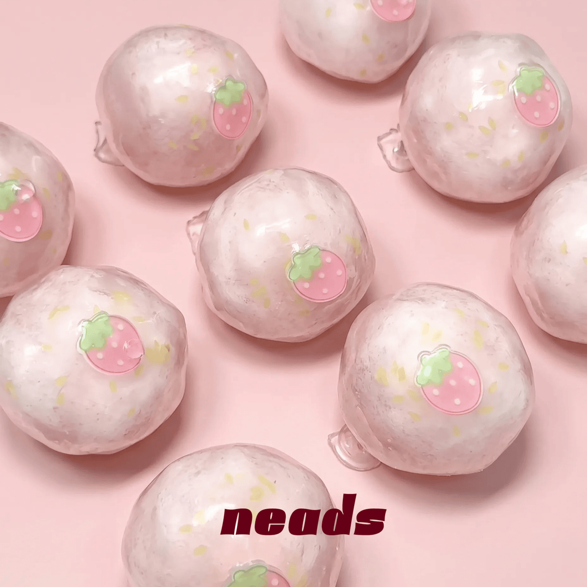 Sweet Strawberry Wax Crackle Dessert Destructible Squishy｜neads Handcrafted Sensory Toy - neads studio