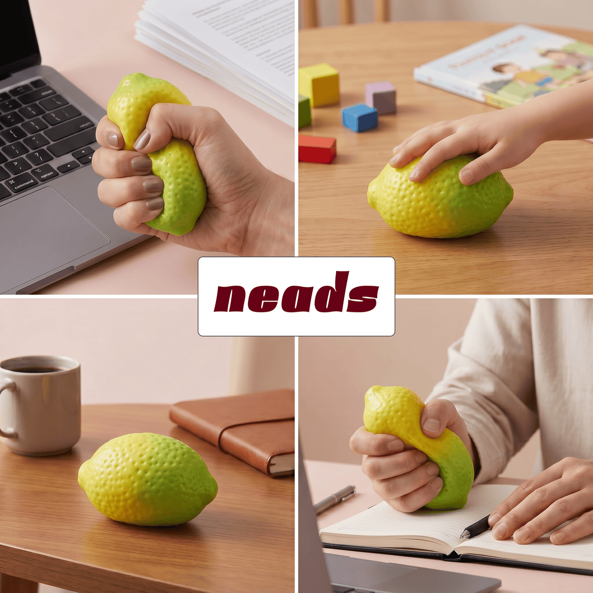 Thermo-Lemon Crunch Color-Changing Sensory Squishy ｜ neads Handcrafted Sensory Toy - neads studio