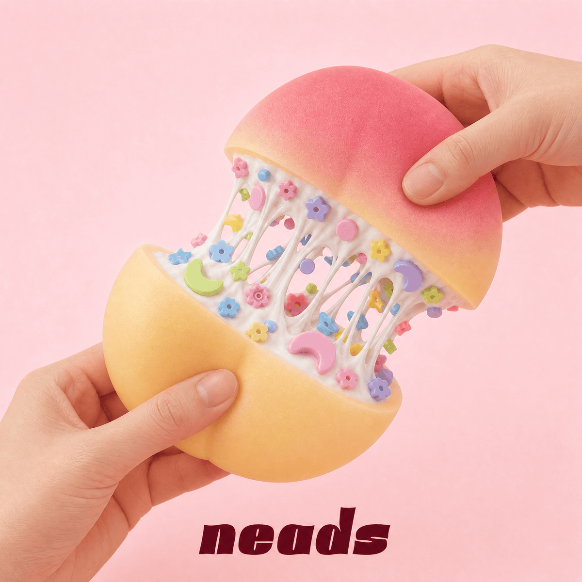 Ultra-Realistic Peach ASMR Squishy Fidget Toy | Stress Relief Sensory Toy Handcrafted Sensory Toy - neads studio